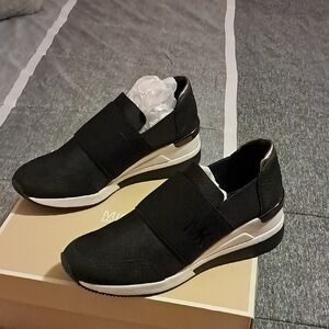 Women's Black MichealKors Slip-On Wedge Sneakers